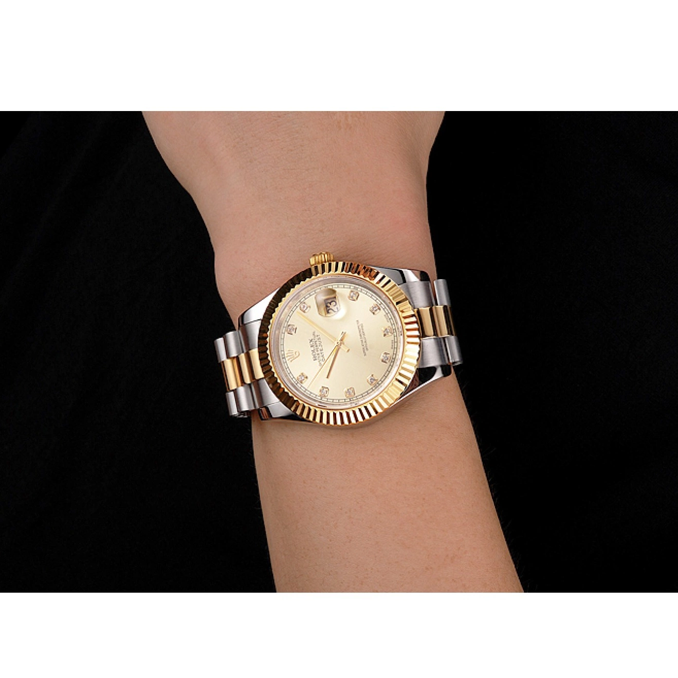 AAA Replica Watches Two Datejust Swiss Bezel And Tone Bracelet Steel Stainless Rolex Dial Gold Case 0717